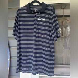 Nike Onfield golf Mens Shirt XL Polo Seattle Seahawks Blue Logo Swoosh NFL